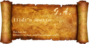 Illés Anetta névjegykártya